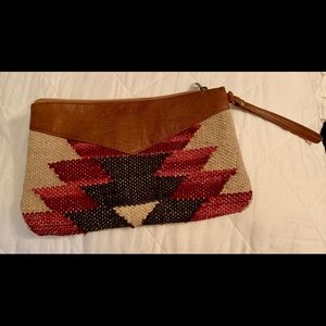 New Woven Aztec print clutch